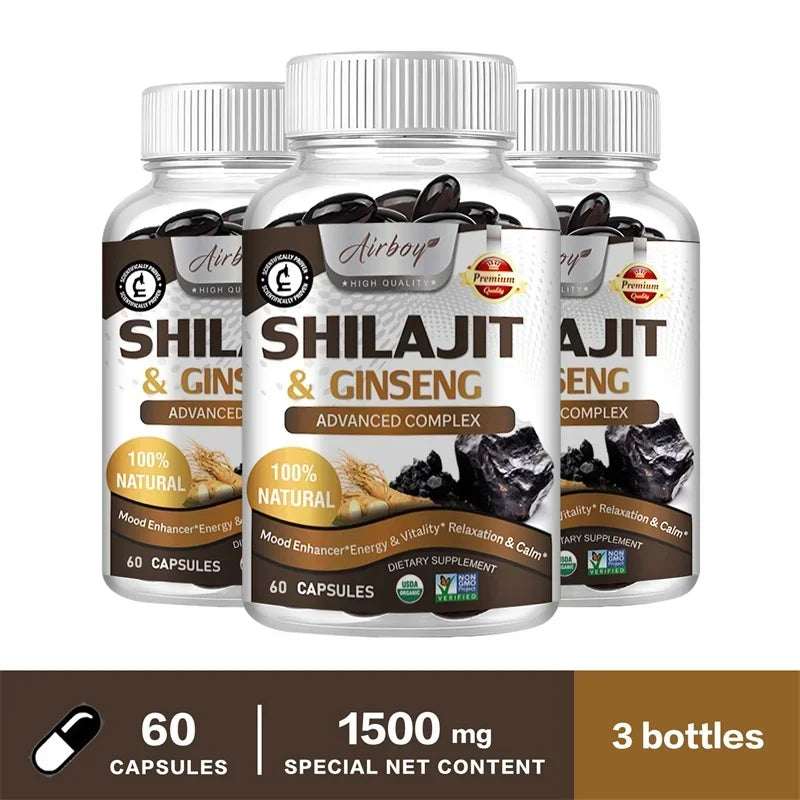 Shilajit Capsule – Pure Himalayan Energy & Wellness Support (30 Capsules)