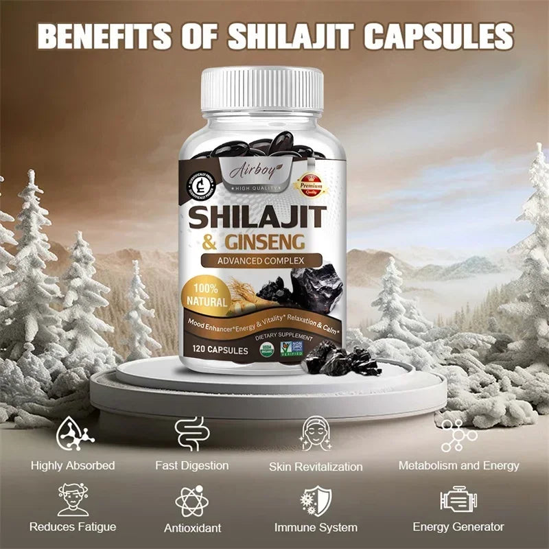 Shilajit Capsule – Pure Himalayan Energy & Wellness Support (30 Capsules)