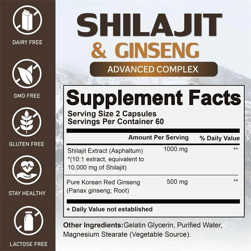 Shilajit Capsule – Pure Himalayan Energy & Wellness Support (30 Capsules)